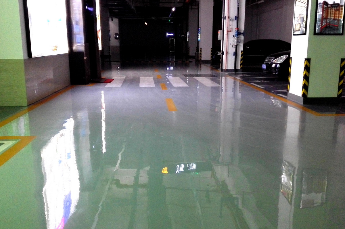 寶雞博鵬中心地下停車場環氧自流平