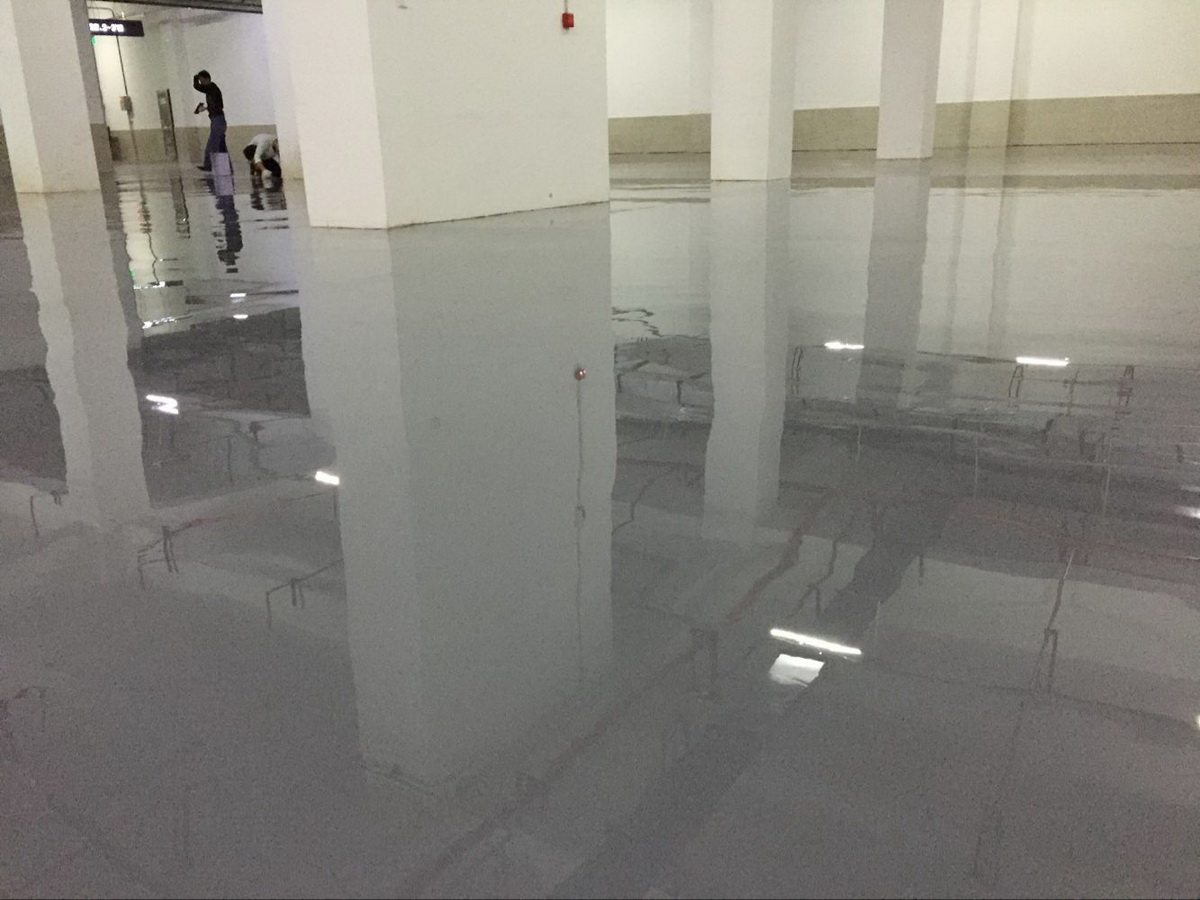 寶雞博鵬中心地下停車場環氧自流平